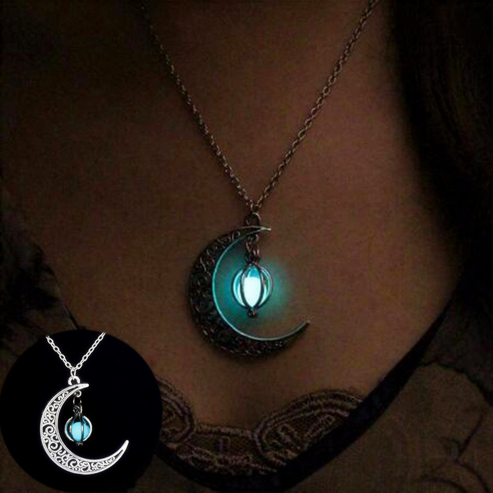 Moon Luminous Pendant Necklace — VALTRYXX Celestial Jewelry