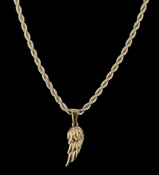 VTX Wing Rope silver angel wing pendant necklace