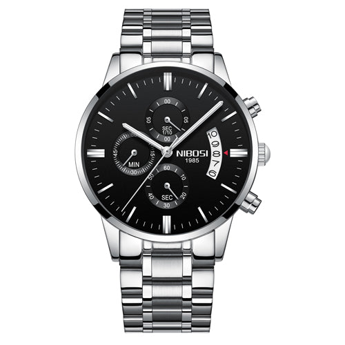 VTX Chrono Steel Chronograph Watch - Silver Black