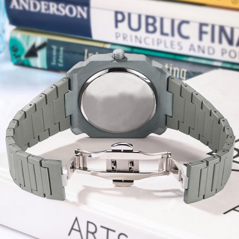 Deuterium light octagonal steel strip quartz watch