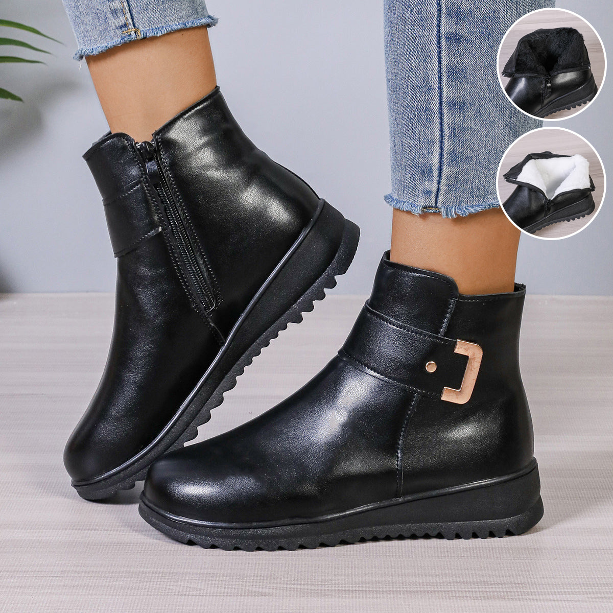 VTX Frost — Fleece-Lined PU Leather Ankle Boot