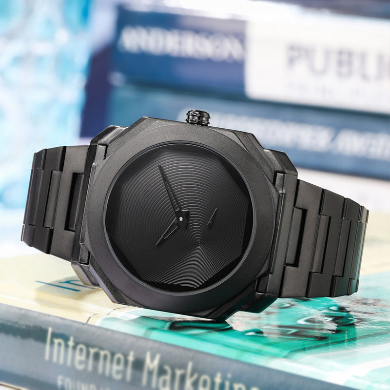 Deuterium light octagonal steel strip quartz watch
