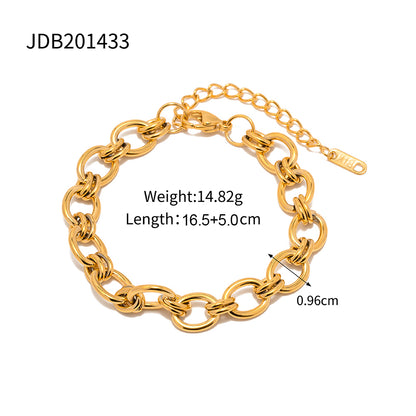 VTX Circle — 18K Gold Chain & Bracelet Set