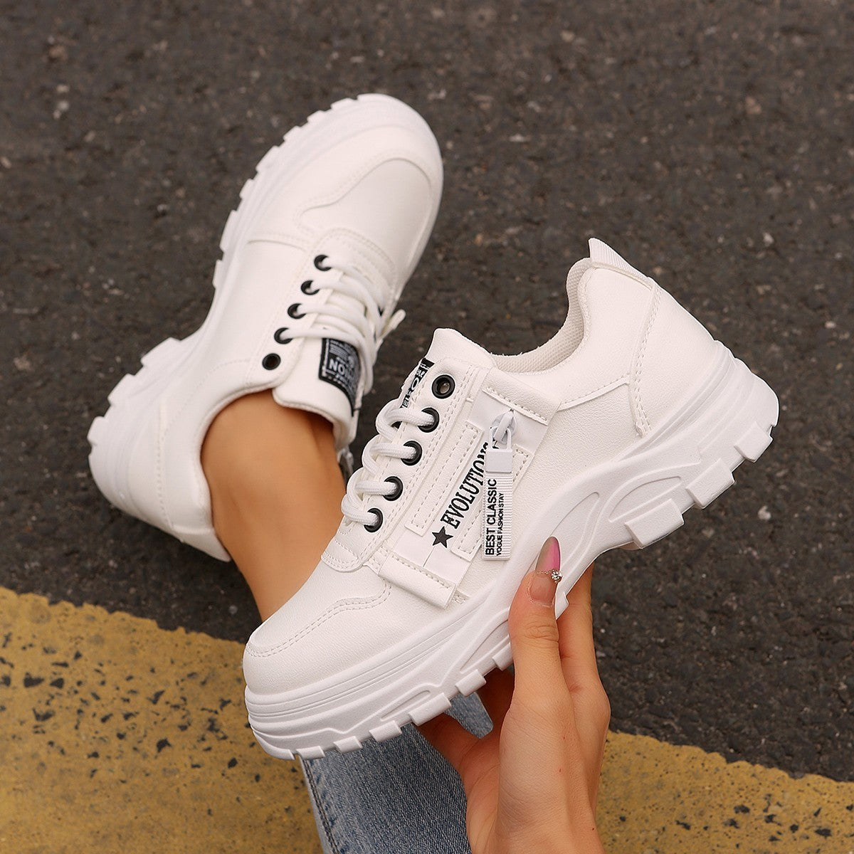 VTX Stride — Thick Sole Zip Lace-Up Sneaker