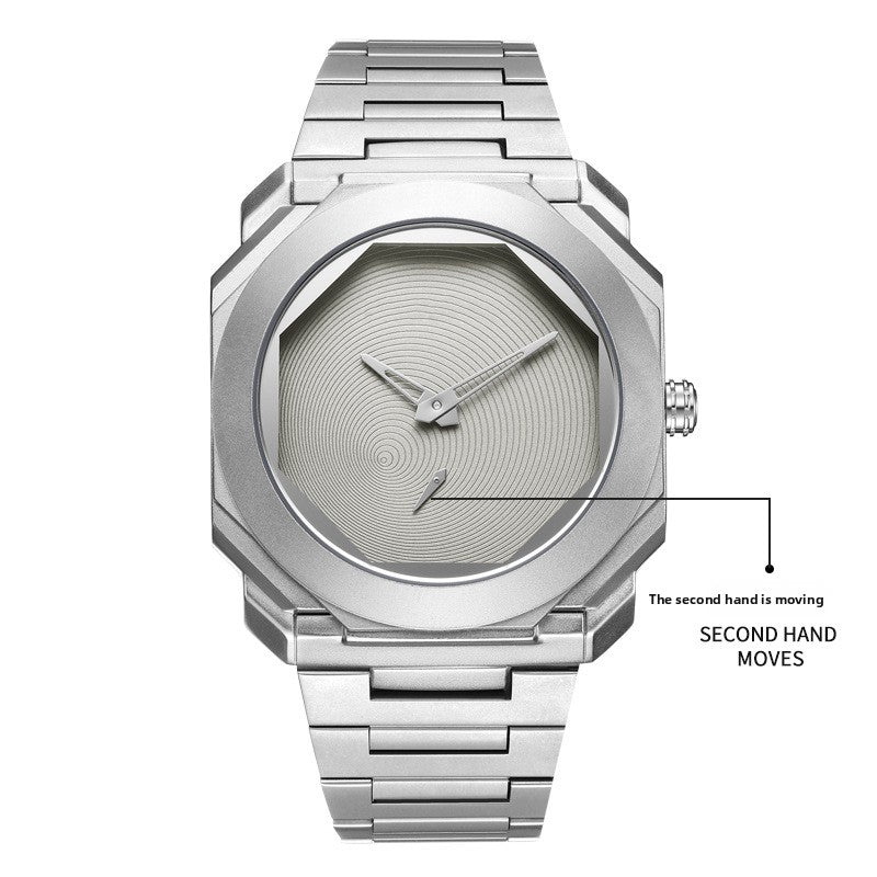 Deuterium light octagonal steel strip quartz watch