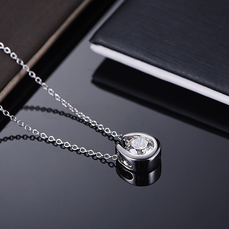 VTX Wishbone moissanite pendant necklace