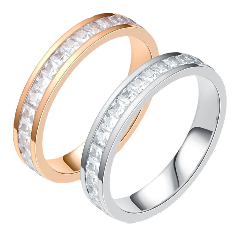 Elegant diamond eternity bands in rose gold and white gold, minimalist luxury jewelry design