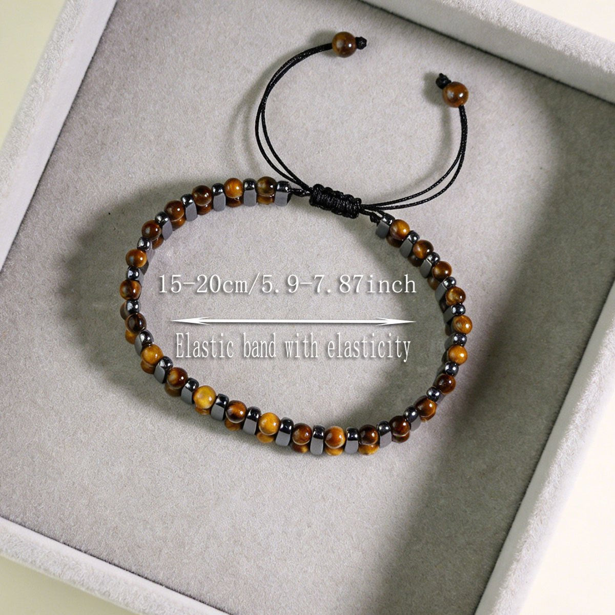 Tiger Eye Stone Magnetic Woven Bracelet