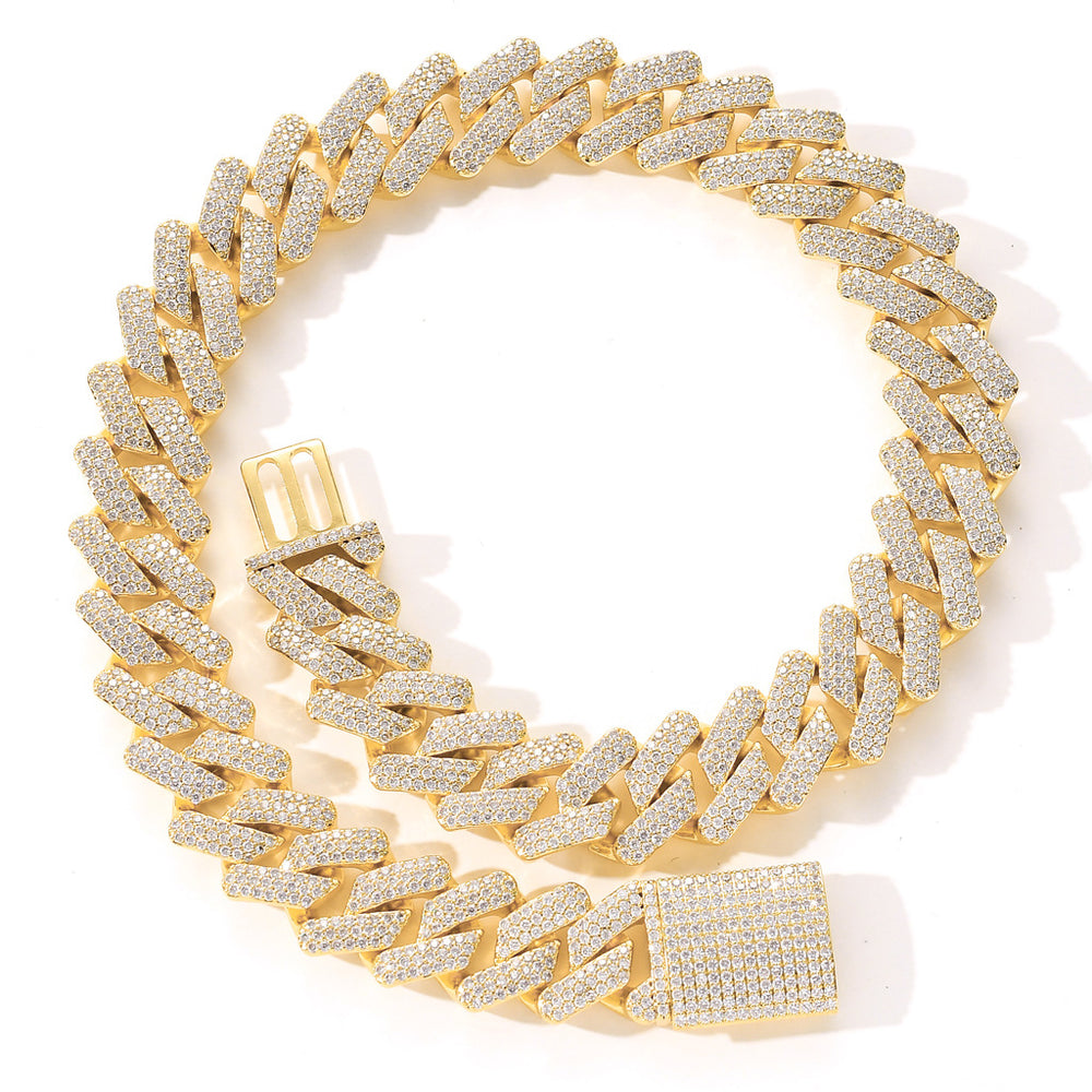 Luxury gold chain necklace with sparkling pavé crystals, minimalist design, premium quality jewelry