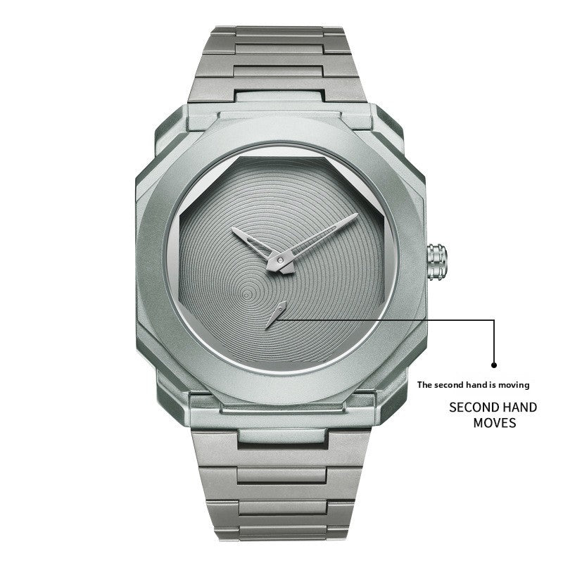 Deuterium light octagonal steel strip quartz watch