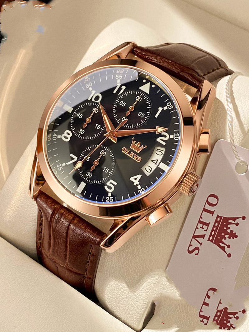 VTX Olevs Waterproof Luminous Quartz Watch - angle
