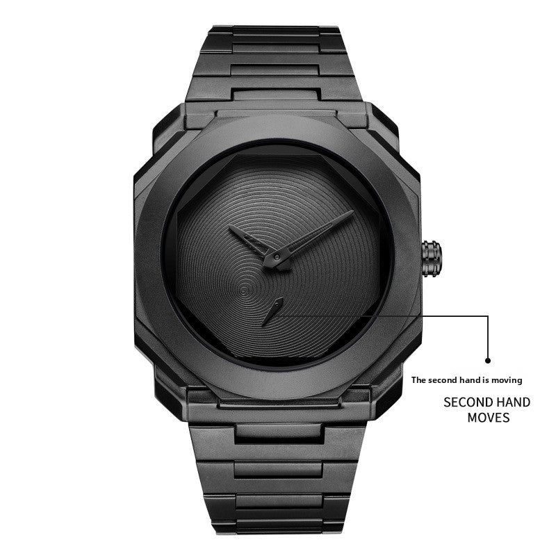 Deuterium light octagonal steel strip quartz watch
