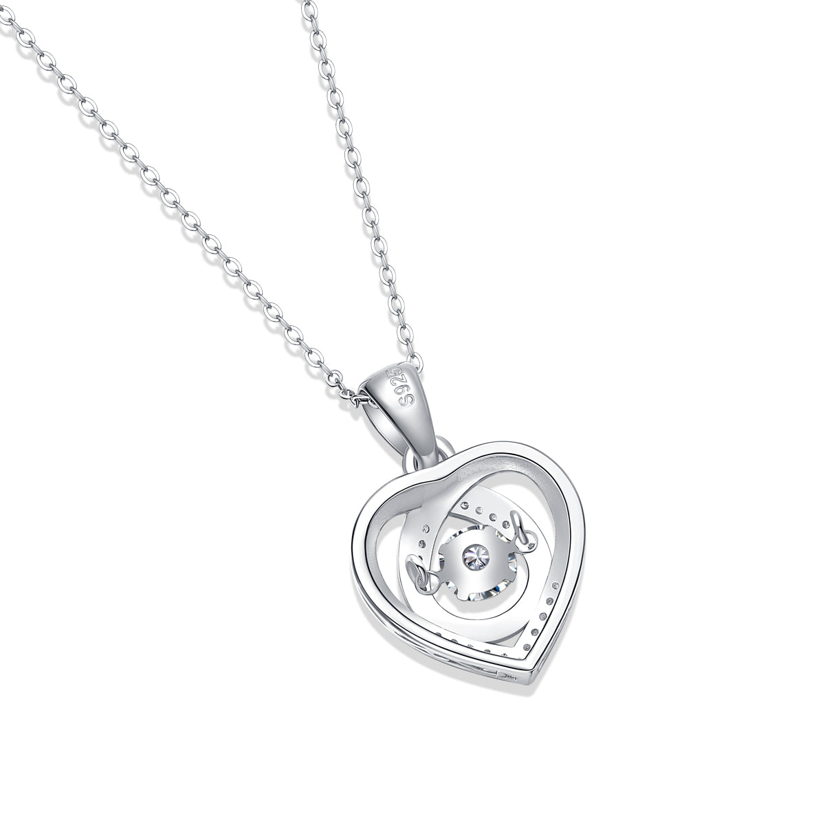 Elegant heart-shaped pendant necklace with sparkling crystal, minimalist luxury jewelry design