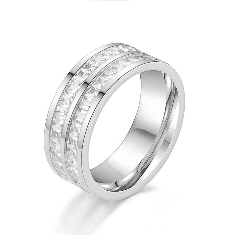Luxury silver ring with triple diamond-cut bands, minimalist design, premium craftsmanship