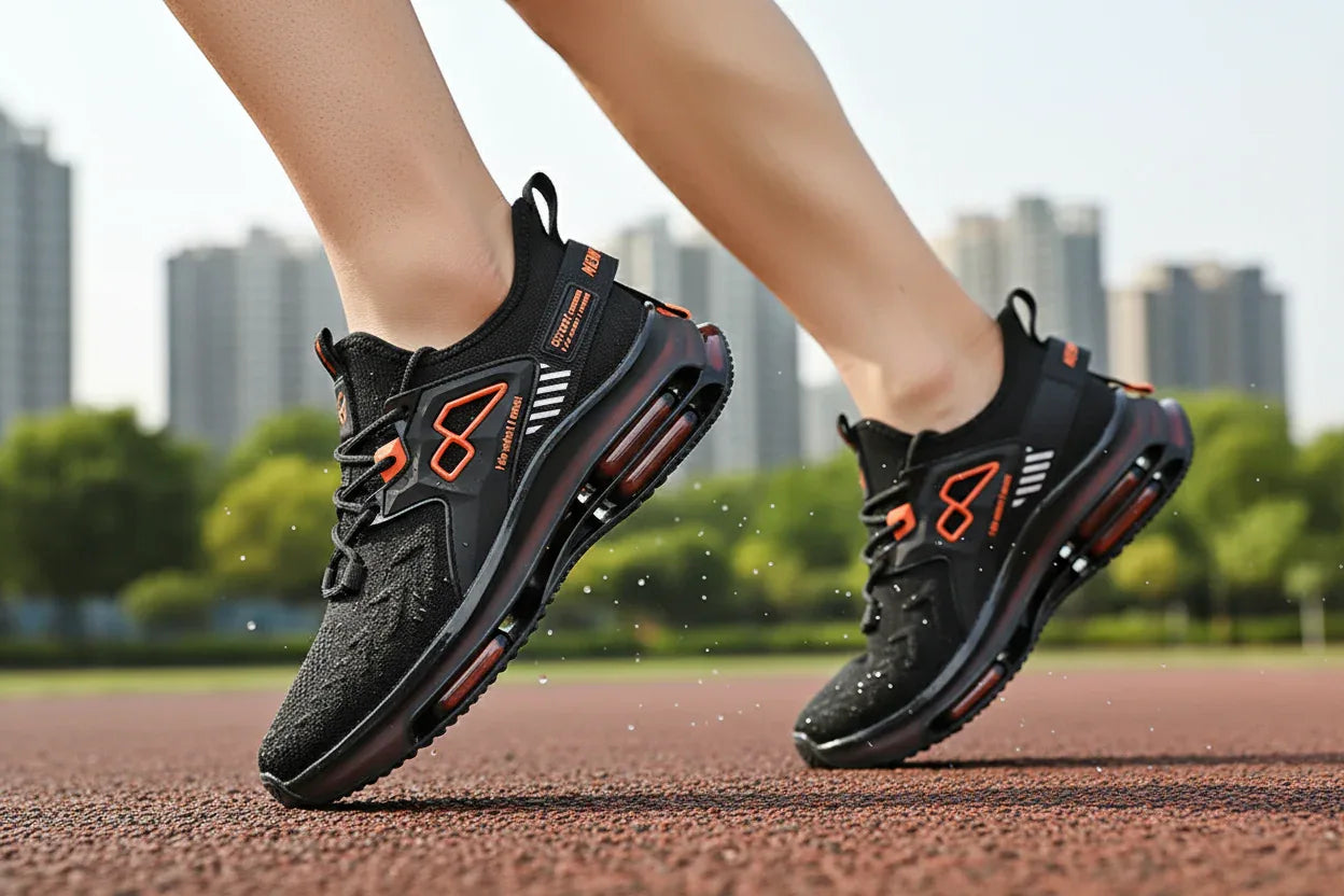 Close-up running pose