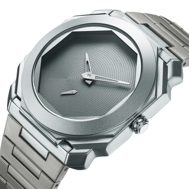 Deuterium light octagonal steel strip quartz watch