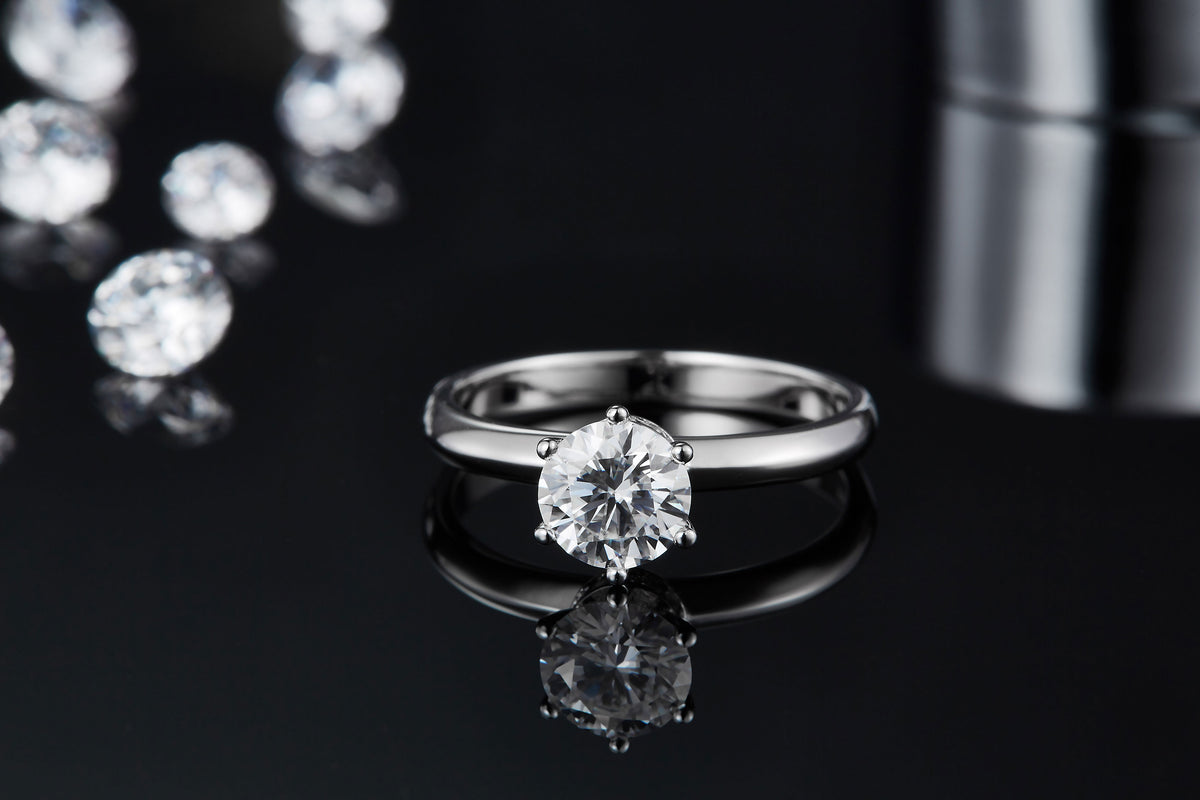 VTX Vow moissanite ring worn