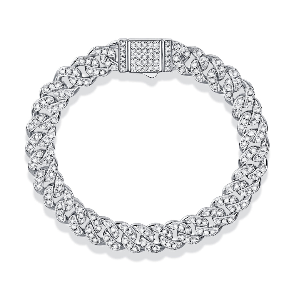 Luxury diamond-encrusted curb link bracelet with pave clasp, minimalist design, premium jewelry