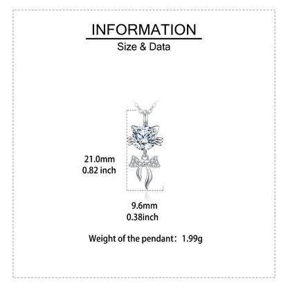 Cat-shaped pendant necklace with crystal bow, 21mm, 1.99g — minimalist luxury jewelry