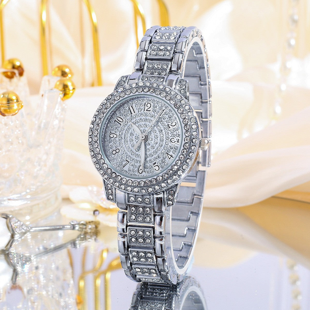 Womens Rhinestone Quartz Watch