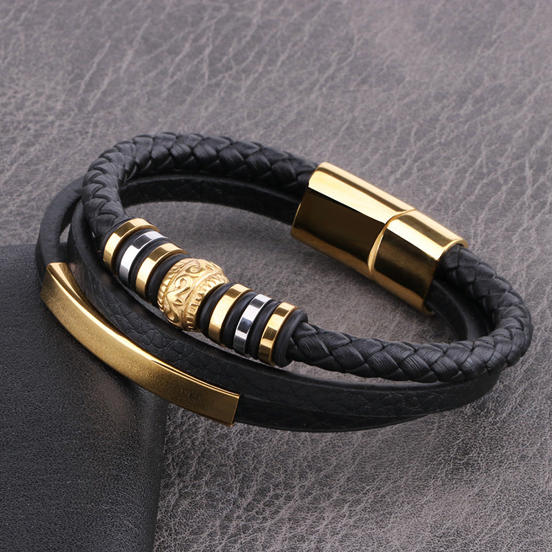 VTX Braid — Leather Cord Multilayer Bracelet