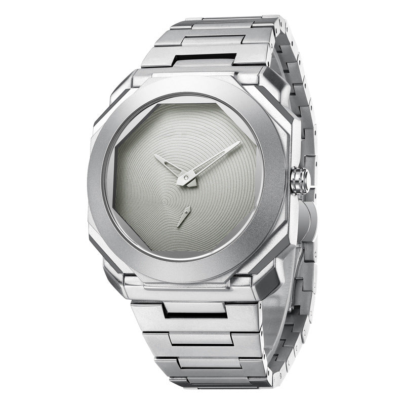Deuterium light octagonal steel strip quartz watch